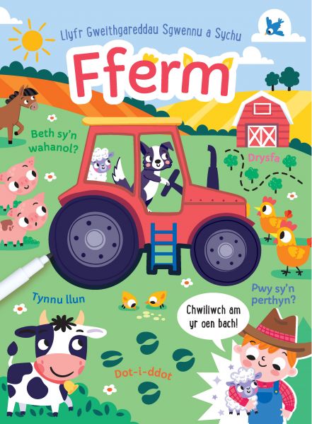 Llyfr Gweithgareddau Sgwennu a Sychu: Fferm