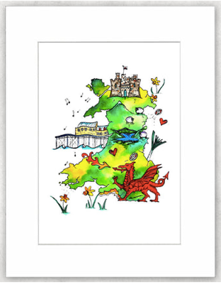 Llun Map o Gymru 8x12